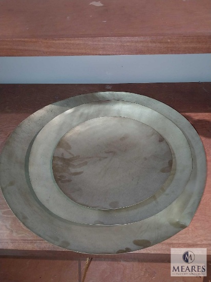 Jamie Young Co Set of Three Brass Charger Plates 12" 16" and 20"