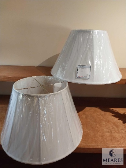 Lot of Two Ivory Tone Empire Lampshades