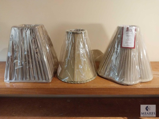 Lot of Three Assorted Taupe Buffet Lamp Lampshades