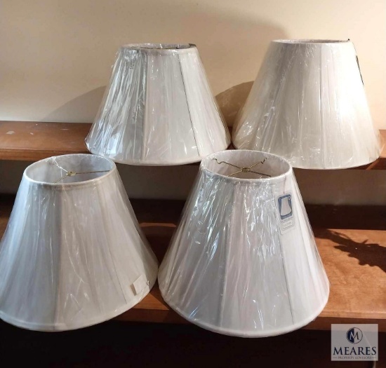 Lot of Four Assorted Off-White Empire Lampshades