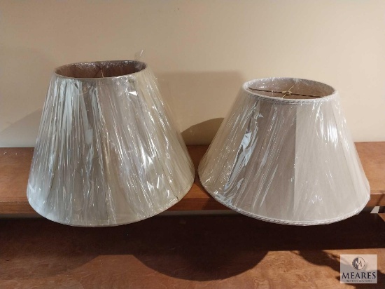 Lot of Two Beige Tone Empire Lamp Shades