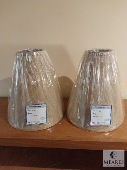 Pair of Beige Empire Lampshades 4"x10"x11.5"