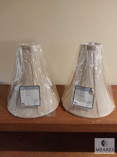 Pair of Deep Bell Antique Egg Clip-on Lampshades 3"x9"x10.5"