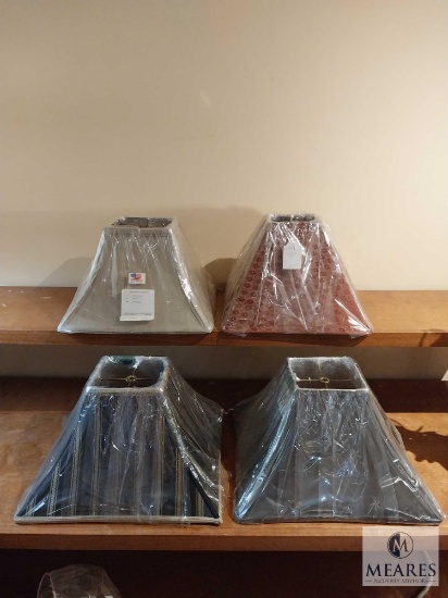Lot of Four Assorted Square Bell Lampshades