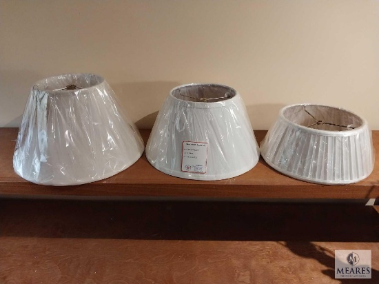Lot of Three Assorted Ivory Tone Empire Lampshades