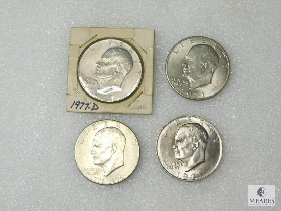 1971-D, 1971, 1976, 1977-D Ike Dollars