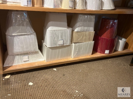 Shelf Lot Of Lamp Shades, See Photos For Sizes and Colors