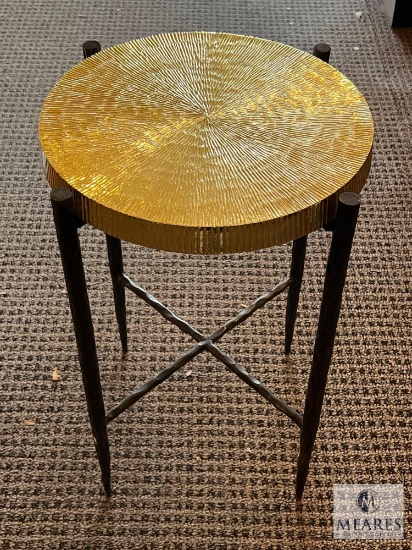 John-Richard Black Oxidized & Gold Accent Table, #10139, 22" x 15" x 15"