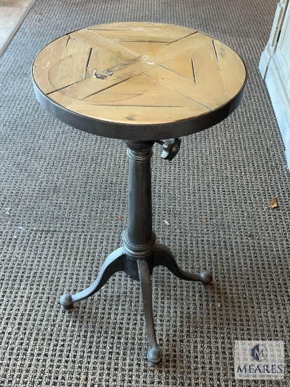 Adjustable Iron Bistro Table, 31" T x 16" D