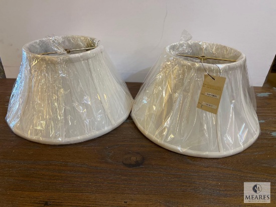 Two Off White Lamp Shades, 7" x 13" x 7.5"