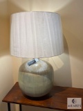 John-Richard Pearlized Silver and Blue Table Lamp, Model #9852, 31