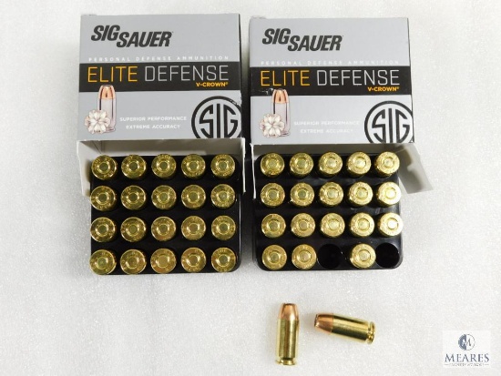 Sig Sauer Elite Defense .45 ACP 200 Grain JHP Ammo, Two 20 Round Boxes