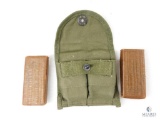 Military Surplus GI Canvas M1 Carbine Mag. Pouch with Two 15 Round Mags. in Factory Wax Paper Wrap