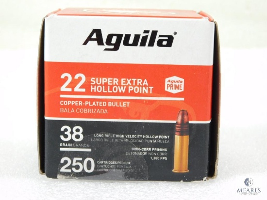 250 Rounds Aguila .22 Long Rifle Ammo. 38 Grain Hollow Point