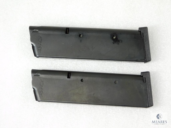 Two New Eight Round .45 ACP Pistol Mags Fits Colt 1911, Kimber 1911, Springfield 1911, Ruger 1911