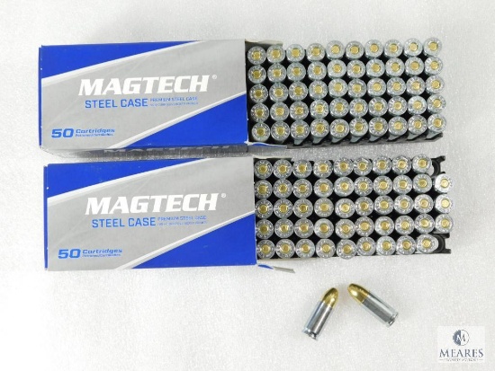 100 Rounds Magtech 9mm Ammo. 115 Grain FMJ