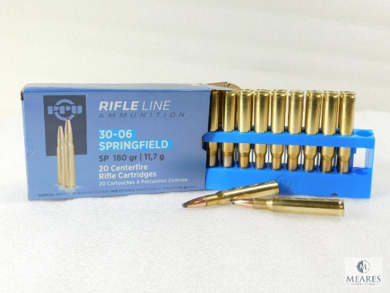 20 Rounds PPU 30-06 Ammo. 180 Grain Soft Point