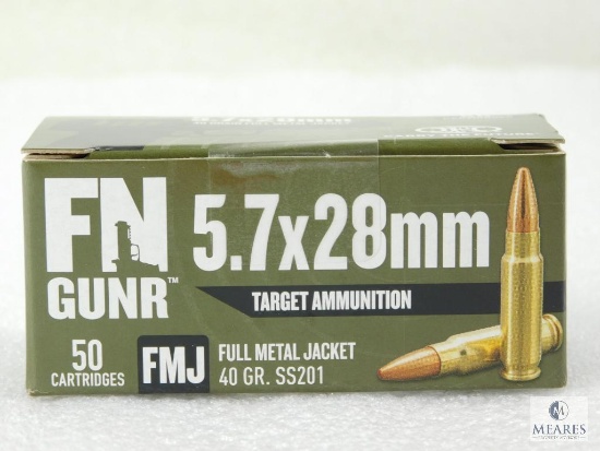50 Rounds FN 5.7x28 Ammo. 40 Grain FMJ