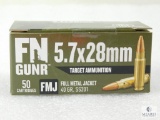 50 Rounds FN 5.7x28 Ammo. 40 Grain FMJ