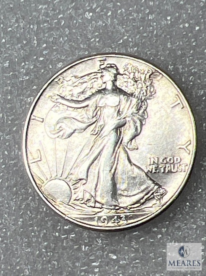 1943 Walking Liberty Half, AU-BU