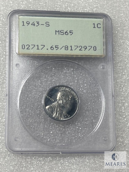 1943-S Lincoln Cent, PCGS Graded MS 65