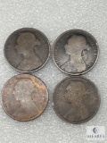 1890, 1891, 1892, 1894 British Large Pennies
