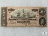 1864 $20.00 Confederate Note Crisp UNC, Consecutive # With Next Lot (35597)