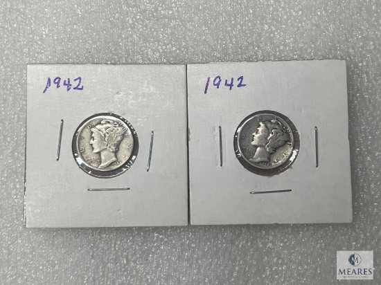 Two 1942 Mercury Dimes