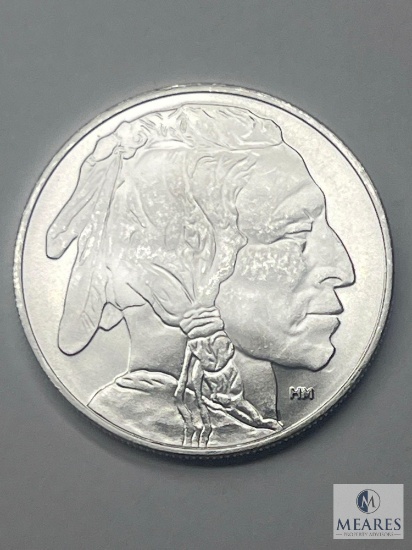 HM Silver Bullion Round, One Troy Ounce, 999 Fine Silver