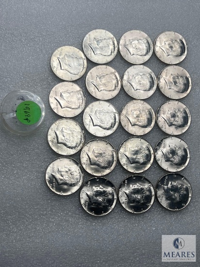 Group of 19 40% Silver 1969 Kennedy Half Dollars