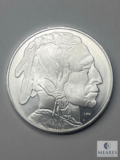 HM Silver Bullion Round, One Troy Ounce, 999 Fine Silver