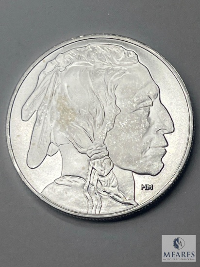 HM Silver Bullion Round, One Troy Ounce, 999 Fine Silver