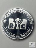 RC Republic Metals Corporation, One Troy Ounce .999 Fine Silver