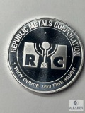 RC Republic Metals Corporation, One Troy Ounce .999 Fine Silver