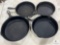 Four Mixed Cast Iron Skillets
