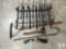 Cast Fireplace Stand, Slingblade, Hatchet and Wedges