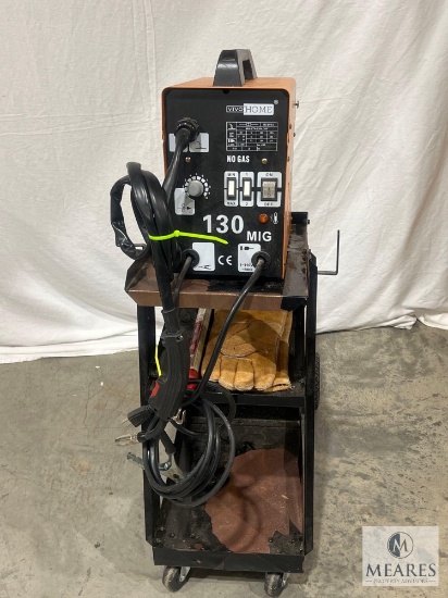 VIVO Home 130 Mig Welder on Rolling Cart with Accessories