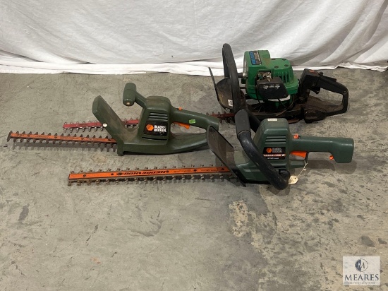 Group of Hedge Trimmers - (2) Electric and (1) Gas