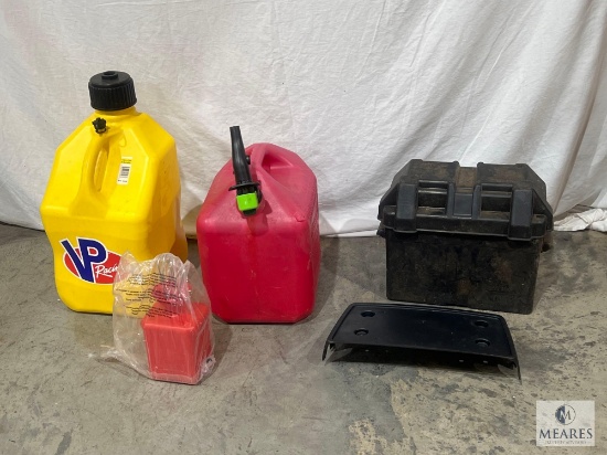 Fuel Cans, Battery Box, Lube Can