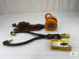 1-Ton Chain Hoist, Champion Snatch Block and Block Lifter