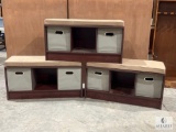 Group of Three Cushioned Storage Benches
