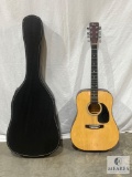 Harmony Handcrafted Quality Acoustic Guitar Model 545 with Carry Case