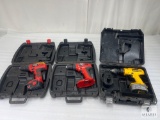 Group of Three Cordless Drills (NO CHARGERS) - DeWalt and Skil