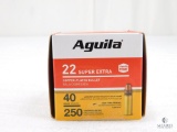 250 Rounds Aguila .22 Long Rifle Ammo. 40 Grain CPSP