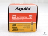 250 Rounds Aguila .22 Long Rifle Ammo. 40 Grain CPSP