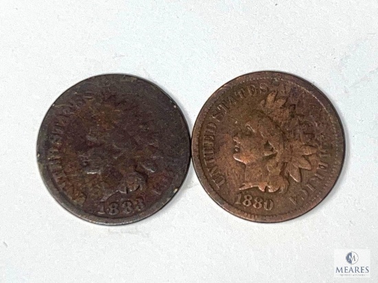 1880 & 1883 Indian Head Cents