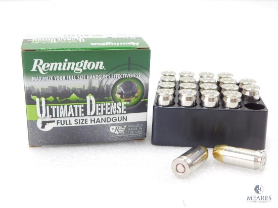 20 Rounds Remington Ultimate Defense .45 ACP Ammo. 185 Grain Hollow Point