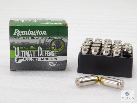 20 Rounds Remington Ultimate Defense .45 ACP Ammo. 185 Grain Hollow Point