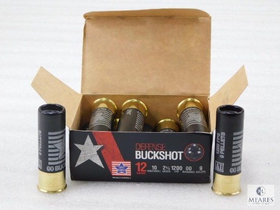 10 Rounds PPU .12 Gauge Buckshot 2 3/4" 00 Buck Nine Pellet