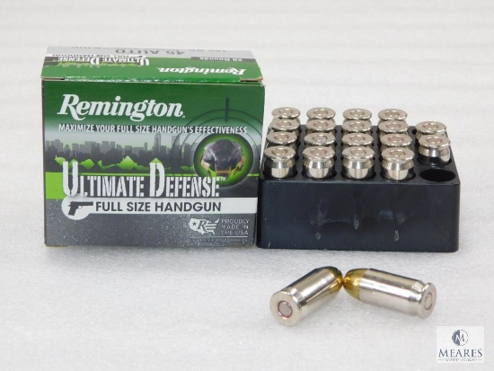20 Rounds Remington Ultimate Defense .45 ACP Ammo. 185 Grain Hollow Point